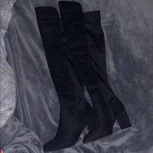 Black Suede knee high boots